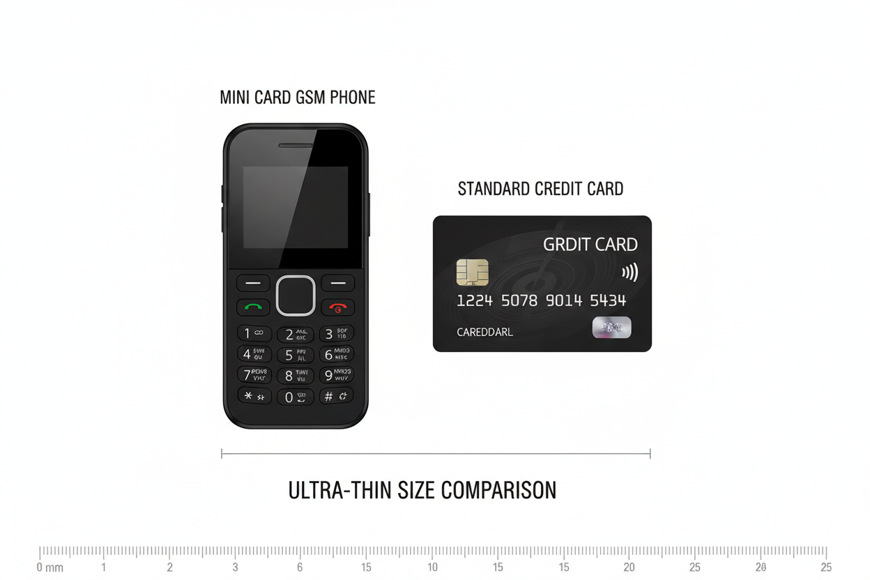 Mini GSM Card Phone – poredenje sa karticom