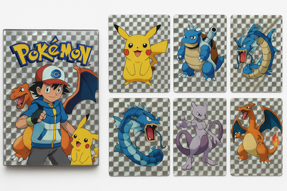 Pokemon Holografske Karte Šahovski Uzorak