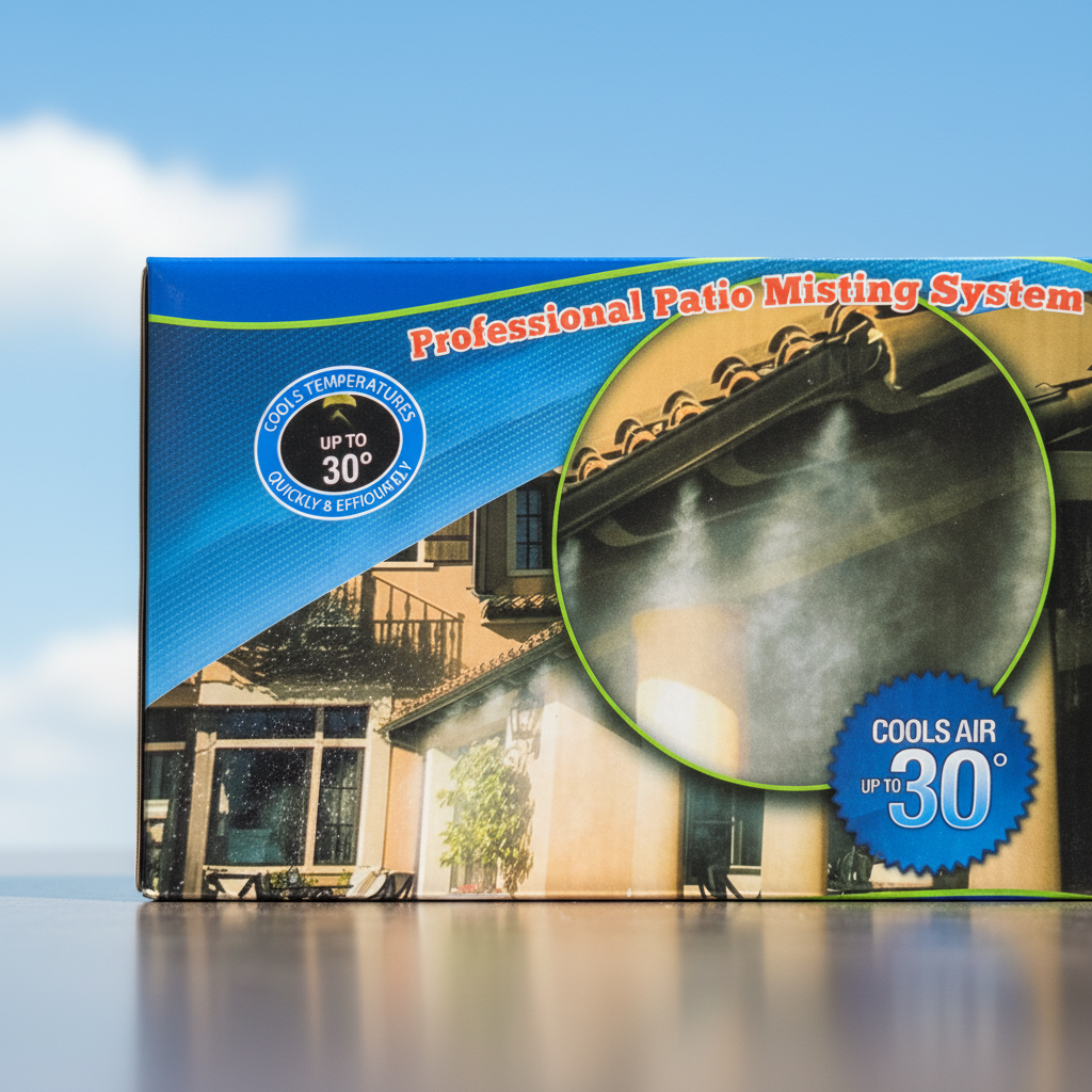 Patio Mist Cooling Kit – detalj mlaznica i fine magle