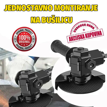 Dodatak za bušilicu prikazan je kao alat za brušenje.