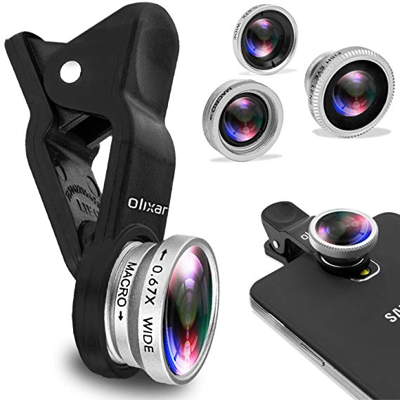 Sočiva za kameru mobilnog telefona u tri tipa: fisheye, wide i macro.