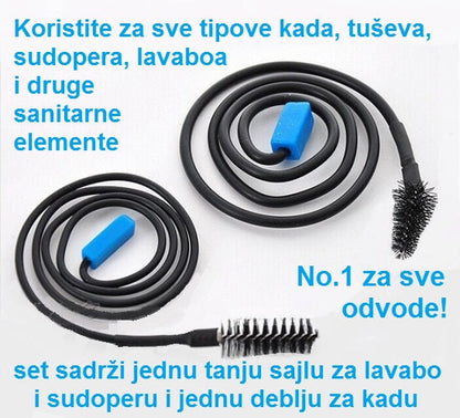 Sajla sa četkicom na vrhu za uklanjanje ostataka iz odvoda.