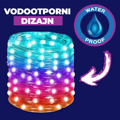 LED sijalice u nizu prikazane sa svetlosnim efektima.