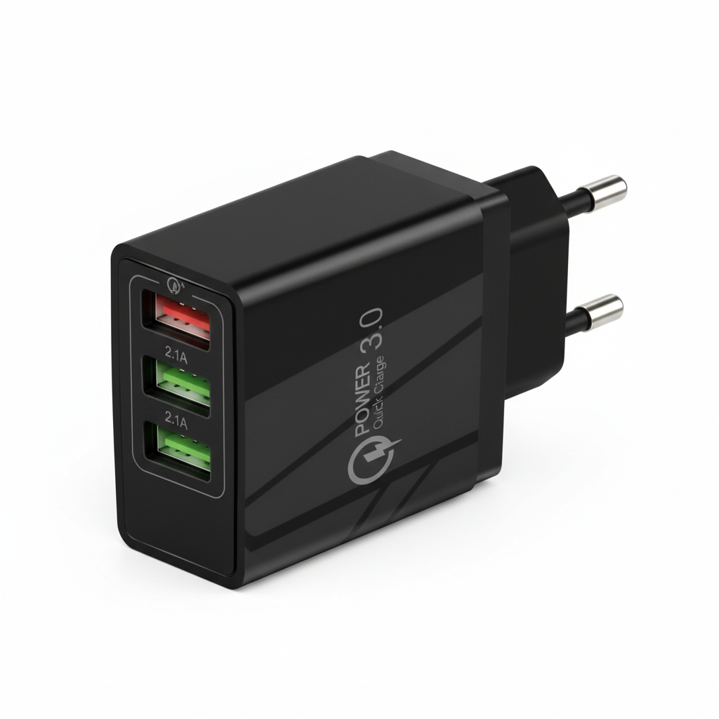 Quick Charge 3.0 Punjač - Ugao 45° sa EU Utikačem