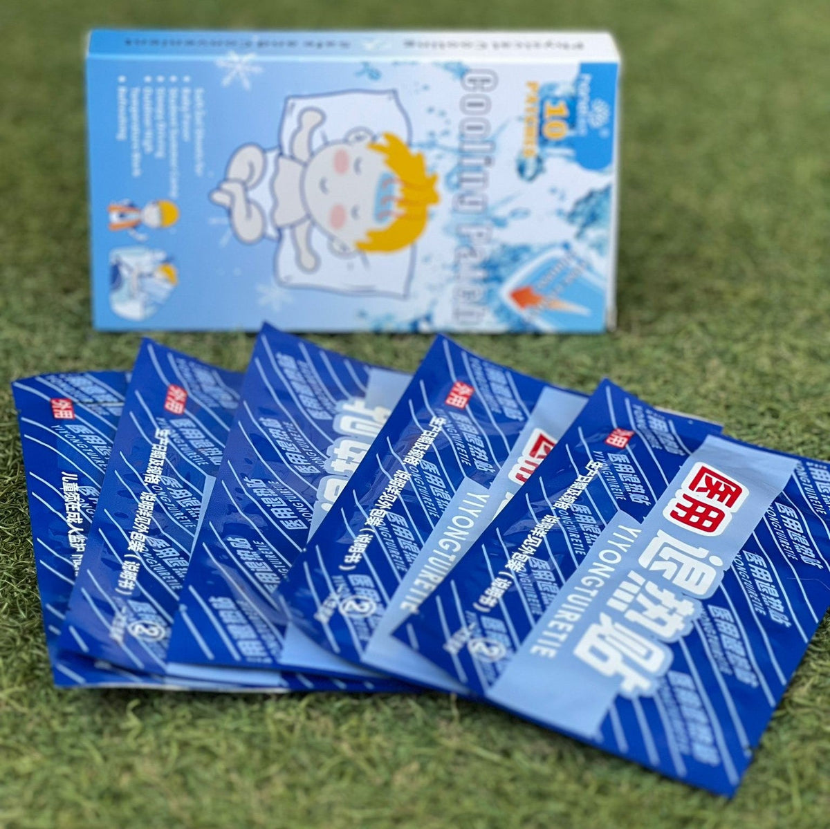 Rashladni flasteri PRODAVANI prikazani kao proizvod za primenu pri povišenoj temperaturi.