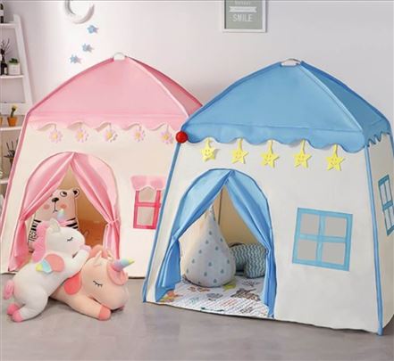 Dečiji Šator Dvorac Princeze - Plavi i Roze 130x100x130cm sa Torbom