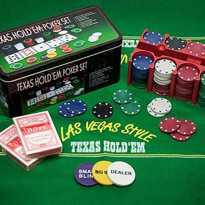 Uputstvo i kutija za žetone iz kompleta za poker i blackjack.
