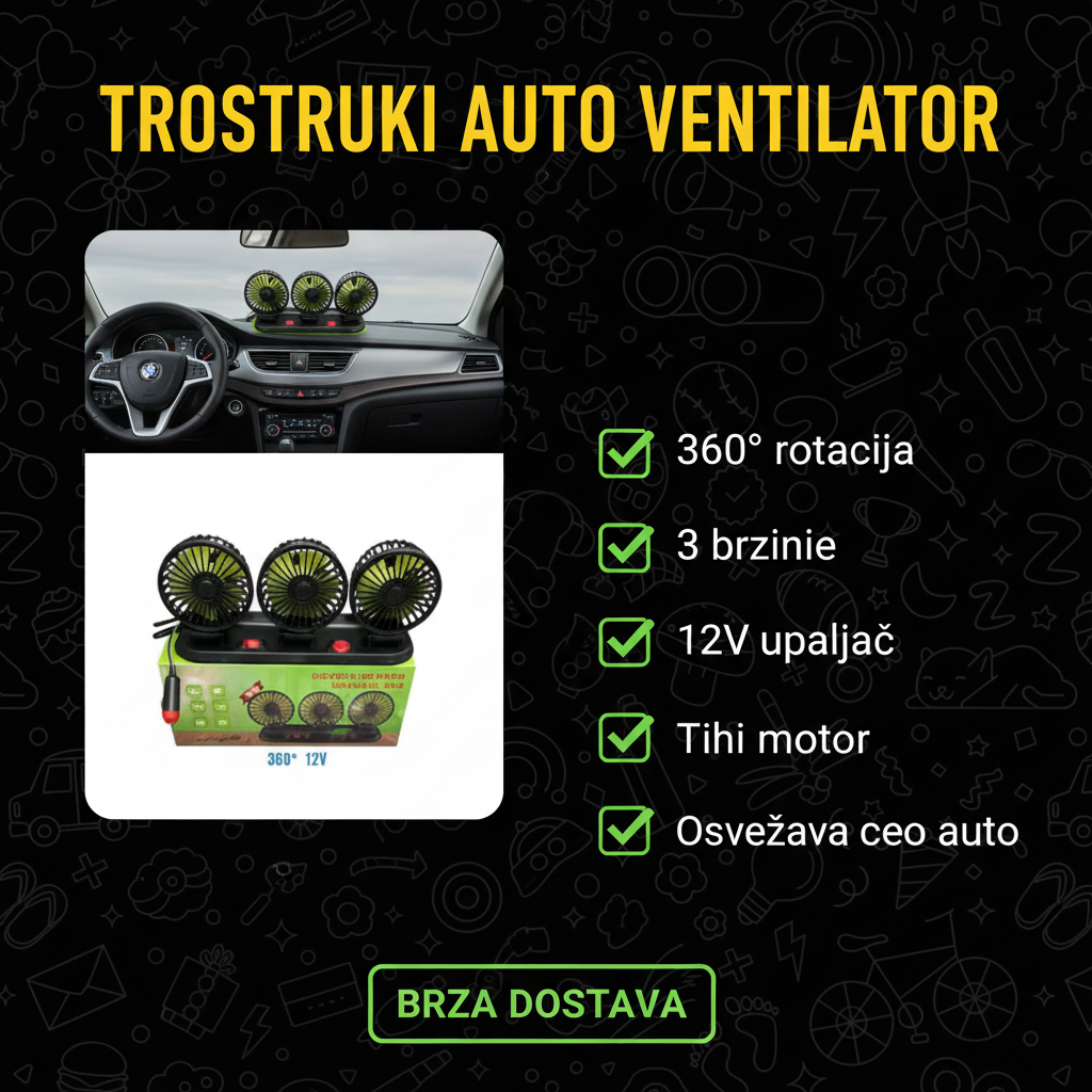 Trostruki Auto Ventilator – Ad bez cene